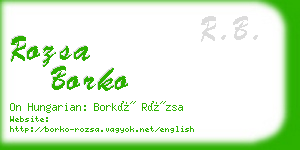 rozsa borko business card